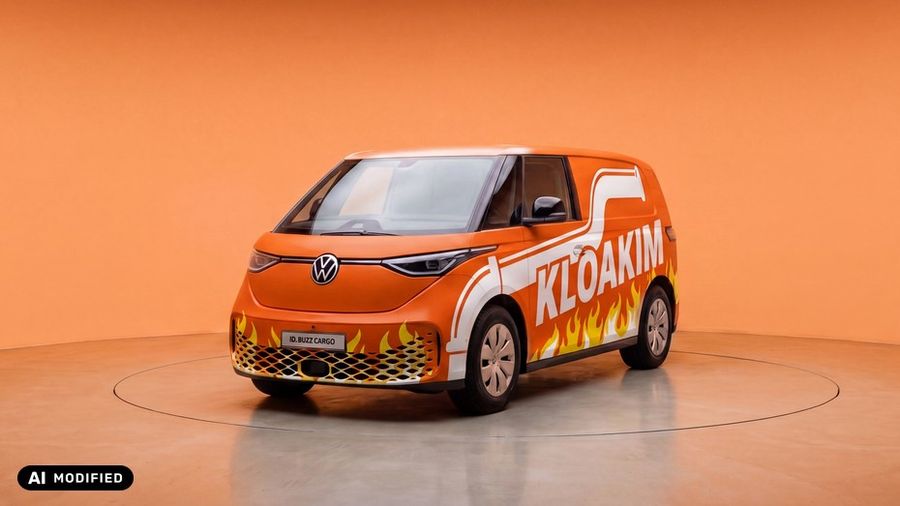 Orange ID. Buzz Cargo med KloaKim-folie og flammer